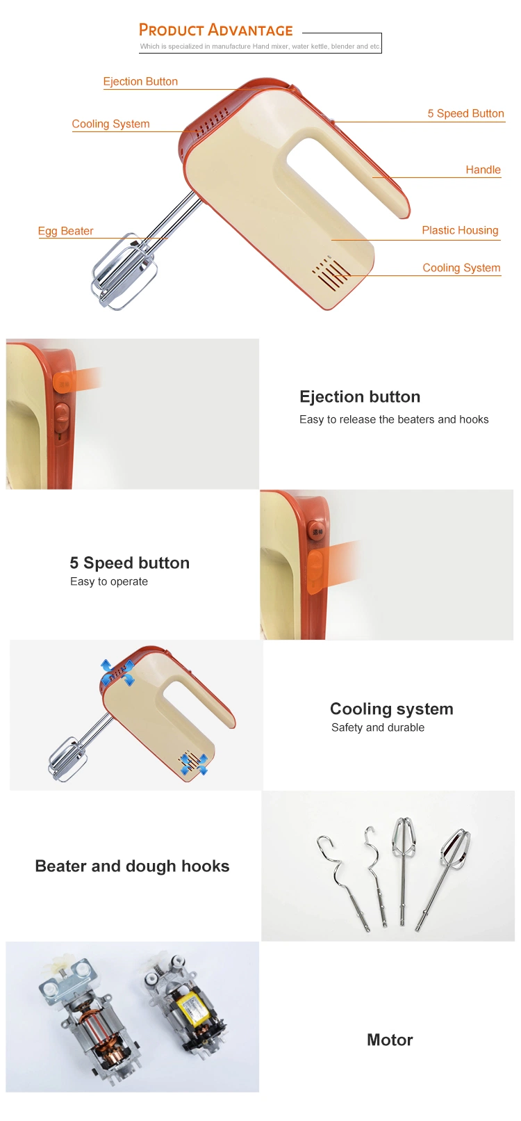 Home Application Electric Cake Mixer Breaker for Cake Mixing